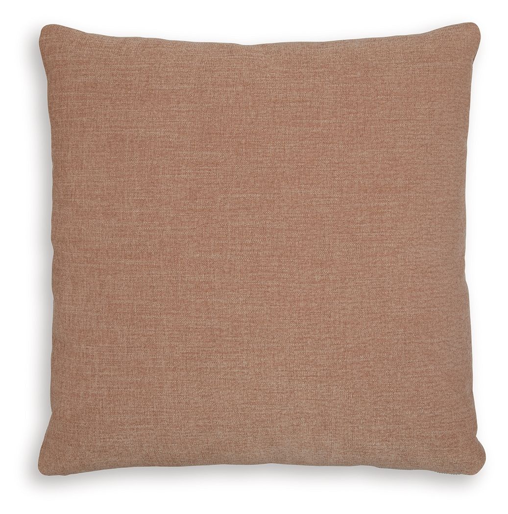 Brockbert pillow in tan brown, square, textured fabric