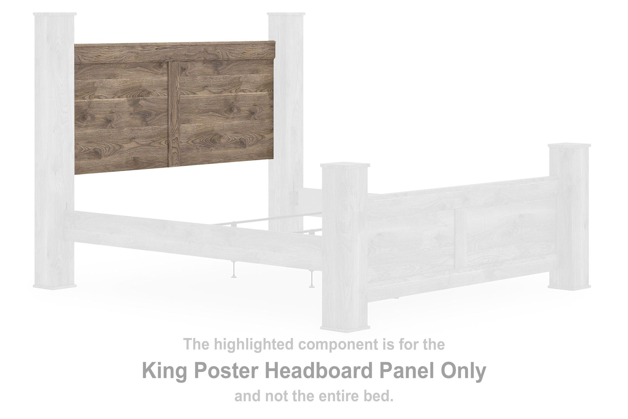 Rusticott king poster headboard panel in rustic brown wood with decorative paneling