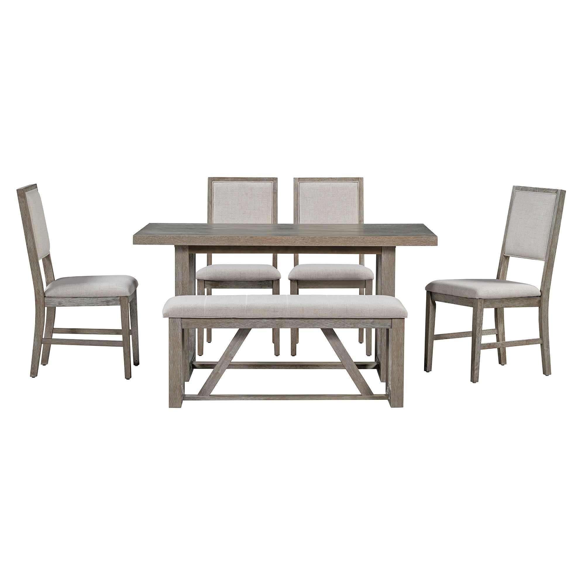 6-Pc Retro Dining Set Gray