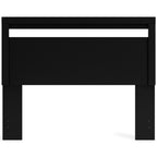 Black queen panel headboard with wide center panel and side support legs