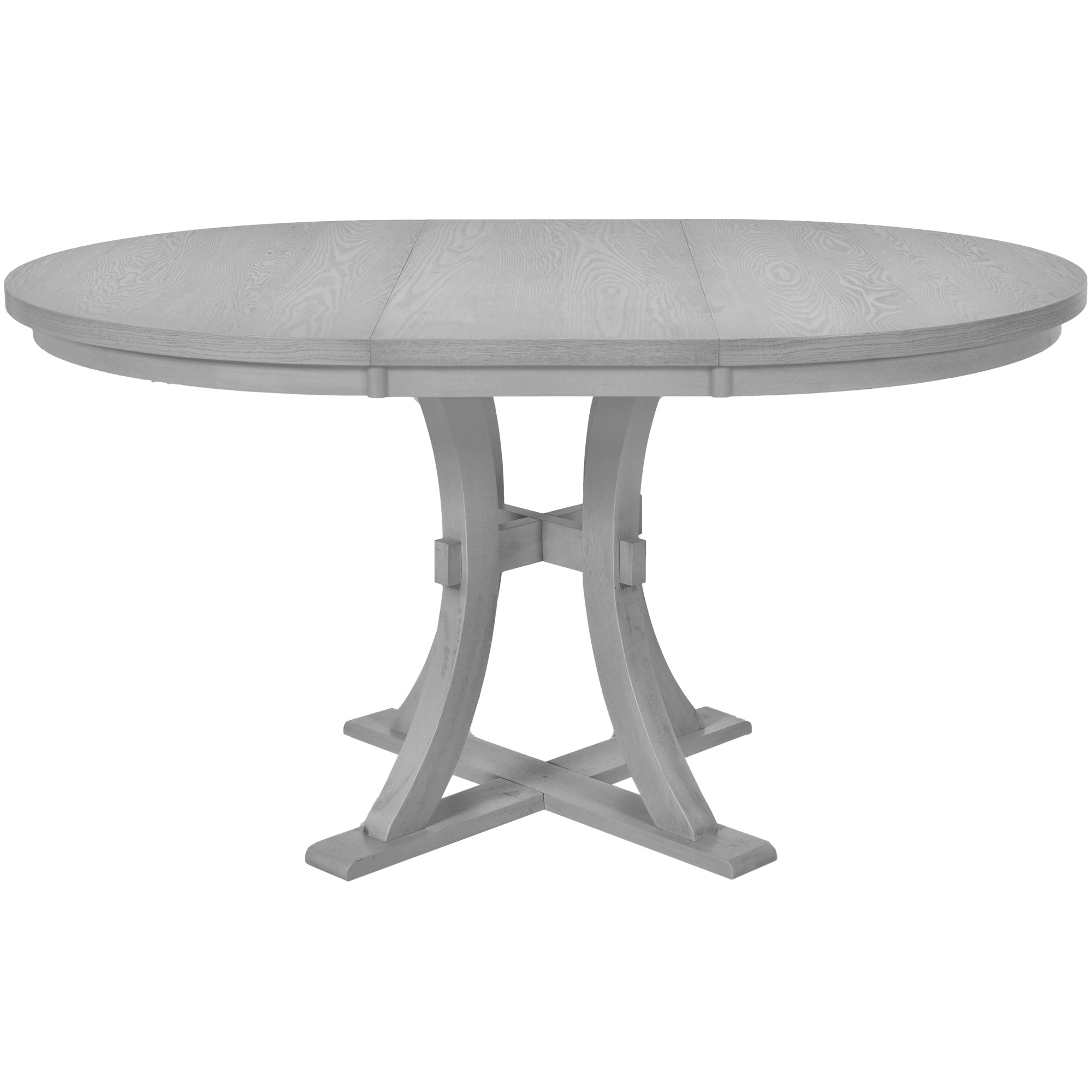 5-Piece Rustic Round Dining Set - Gray