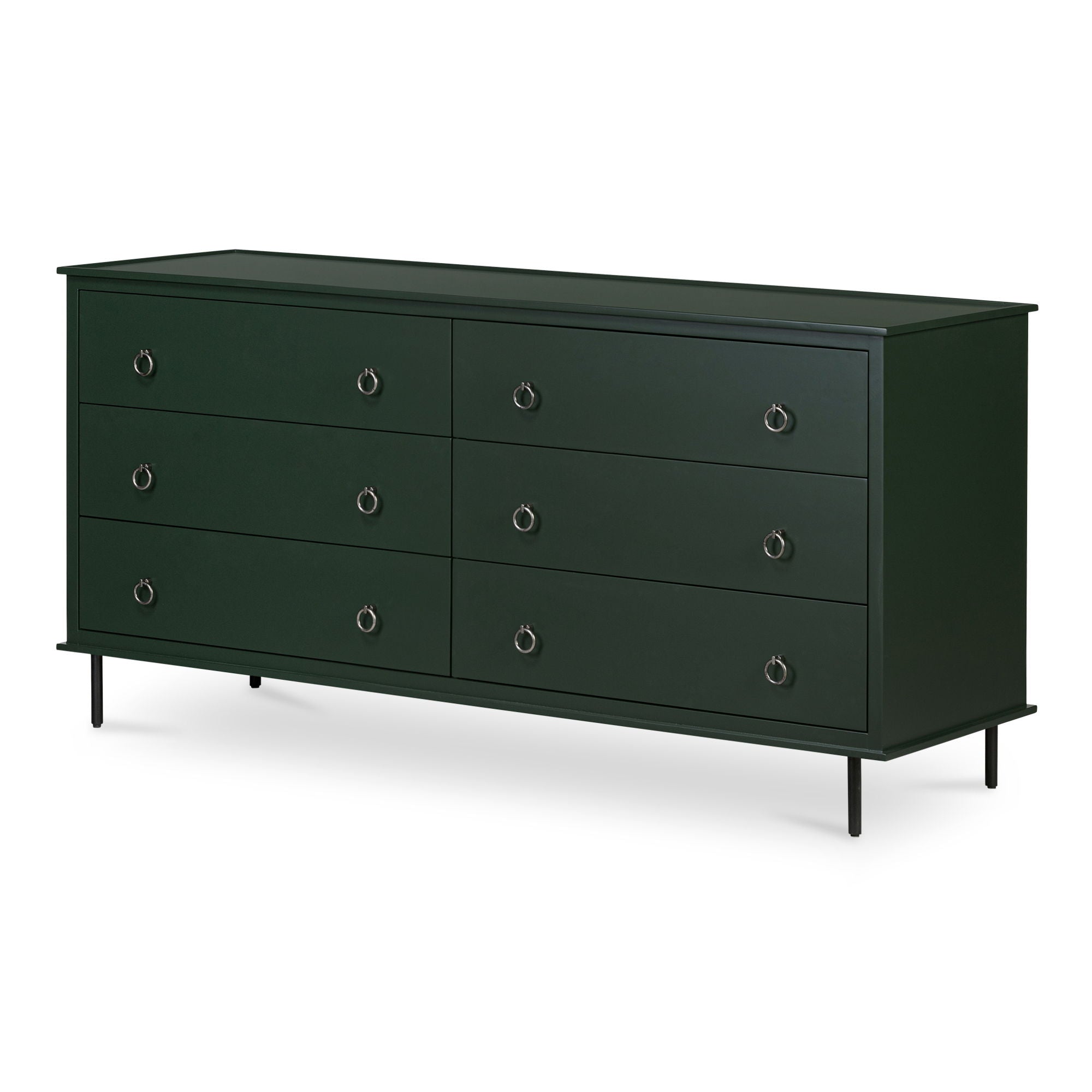 Reagan - 6 Drawer Dresser - Deep Green