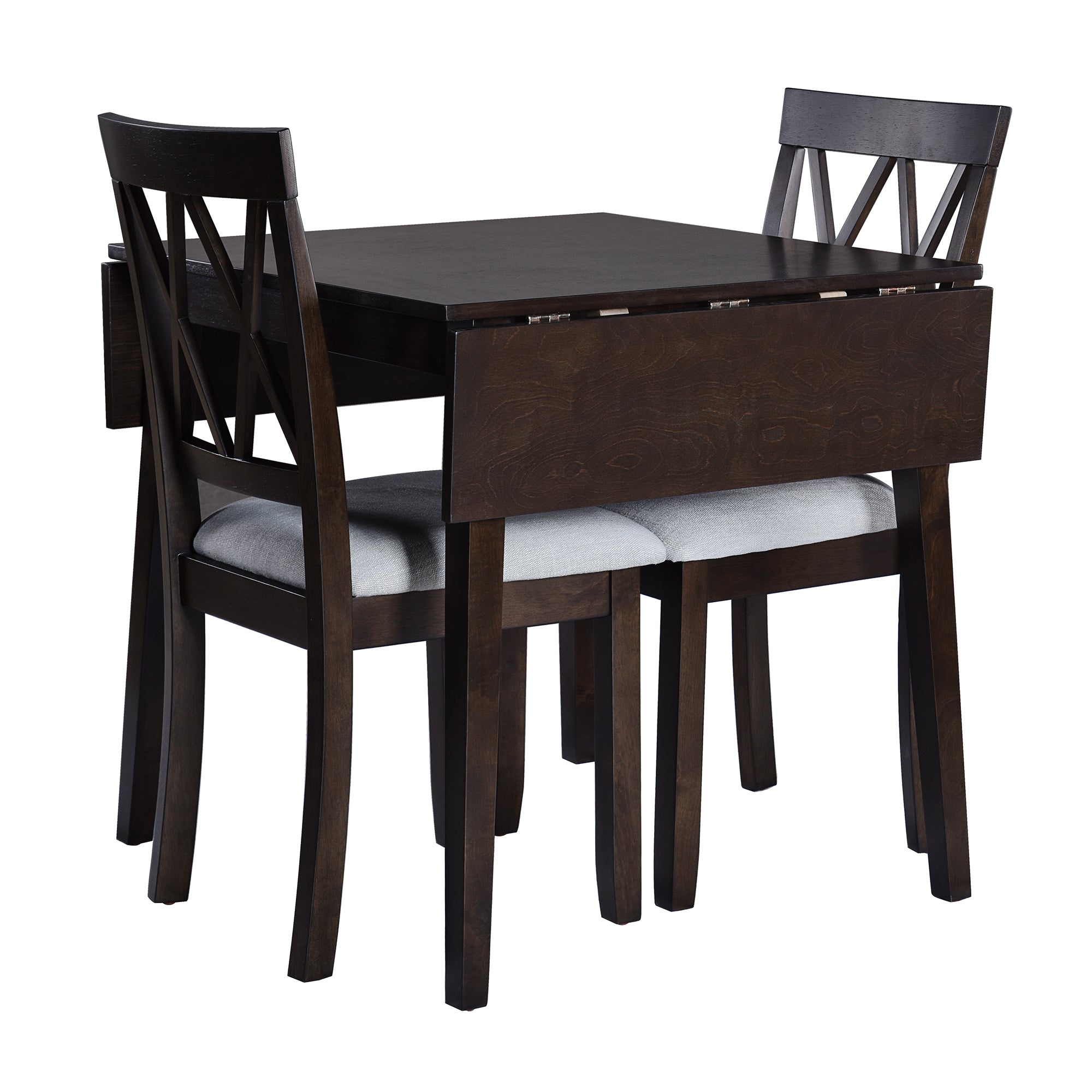 3 Piece Drop Leaf Kitchen Dining Set - Espresso