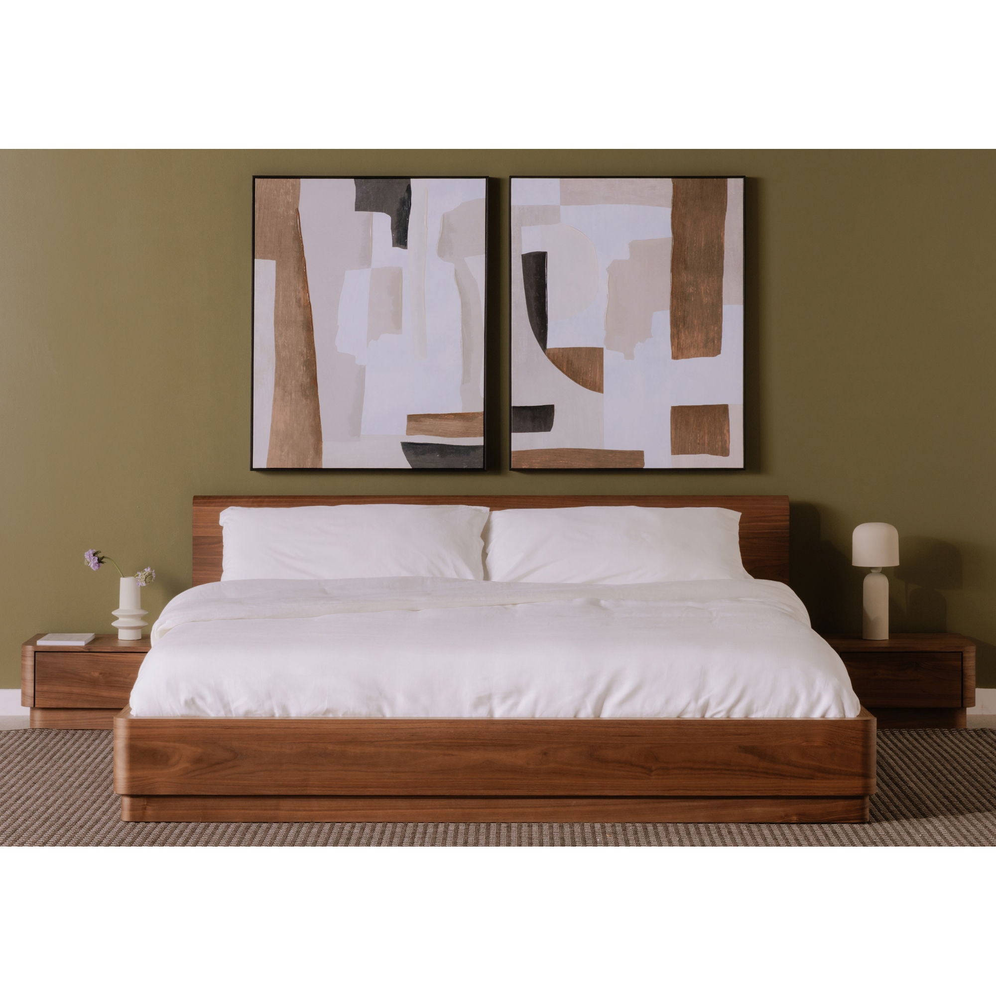 Round Off - King Bed - Natural Walnut
