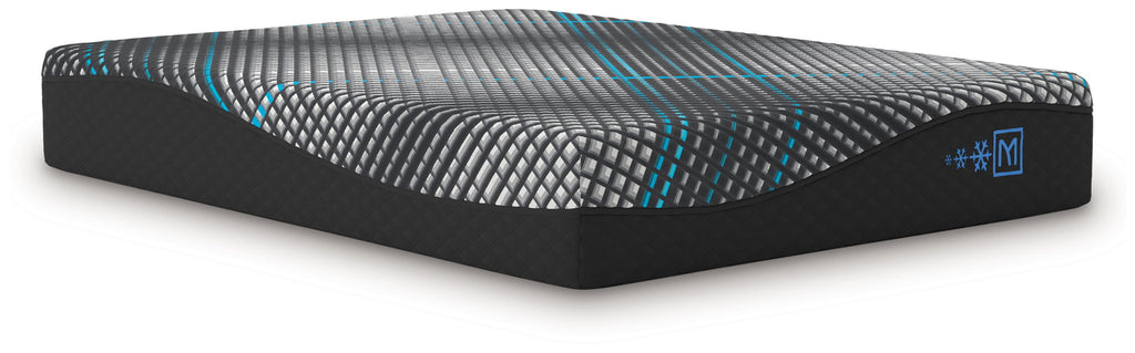 Black foam mattress with quilted grid top and turquoise accent lines
