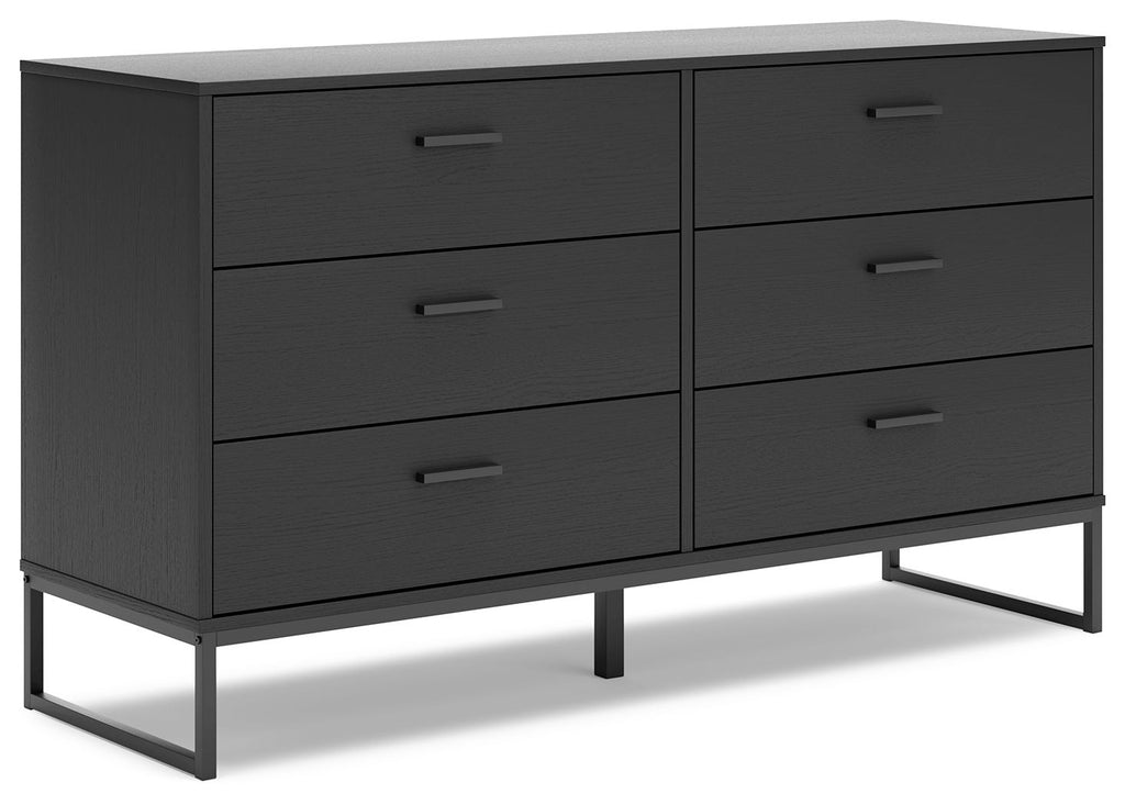 Dark gray bedroom dresser with drawers and metal legs