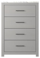 Cottonburg - Light Gray / White - Four Drawer Chest