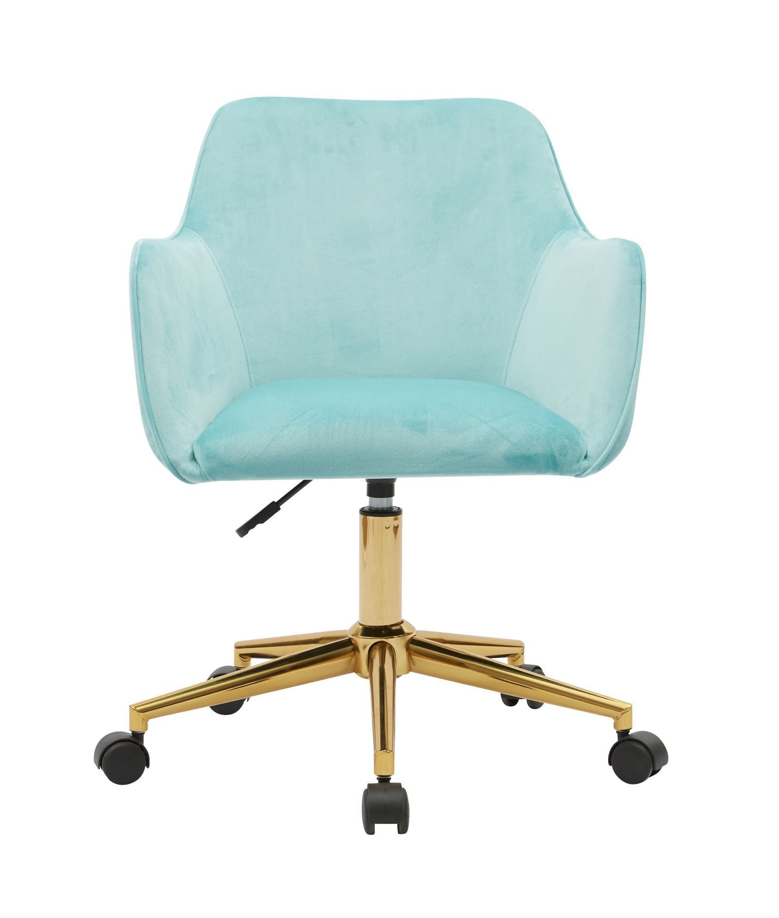 Velvet Adjustable Home Office Chair with Gold Metal Legs