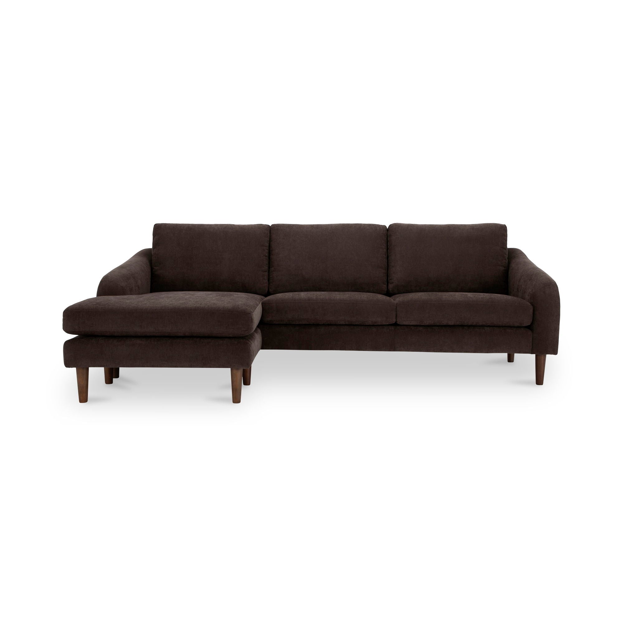 Quinn - Sectional - Dark Brown-Stationary Sectionals-American Furniture Outlet