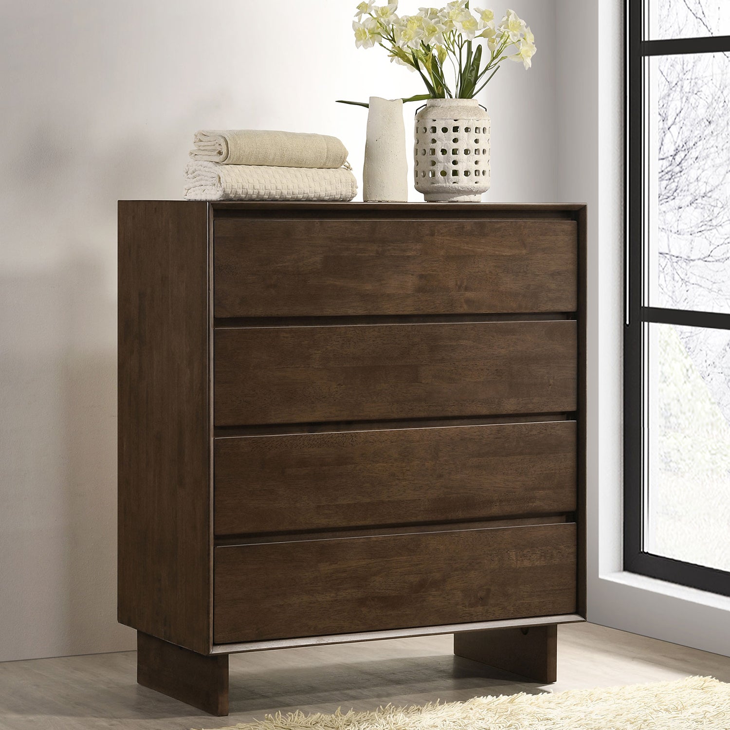 Hemlock Warm Brown 4-Drawer Chest | Bedroom Storage Furniture