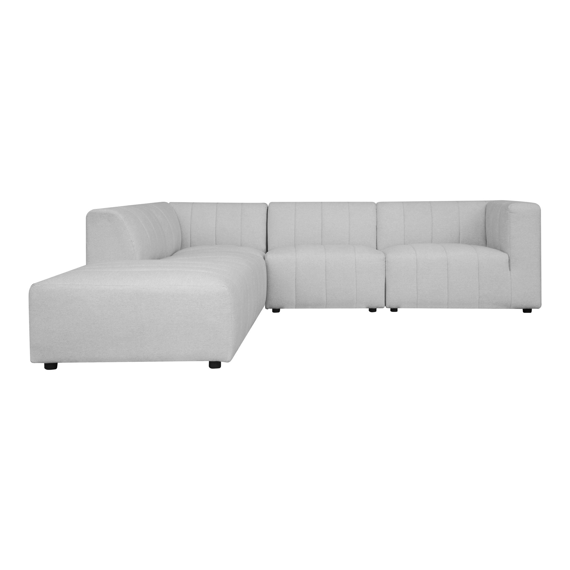 Lyric - Dream Modular Sectional Left Oatmeal - Pearl Silver-Stationary Sectionals-American Furniture Outlet