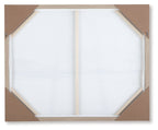 Hexagon back frame of landscape wall art with mounting hardware