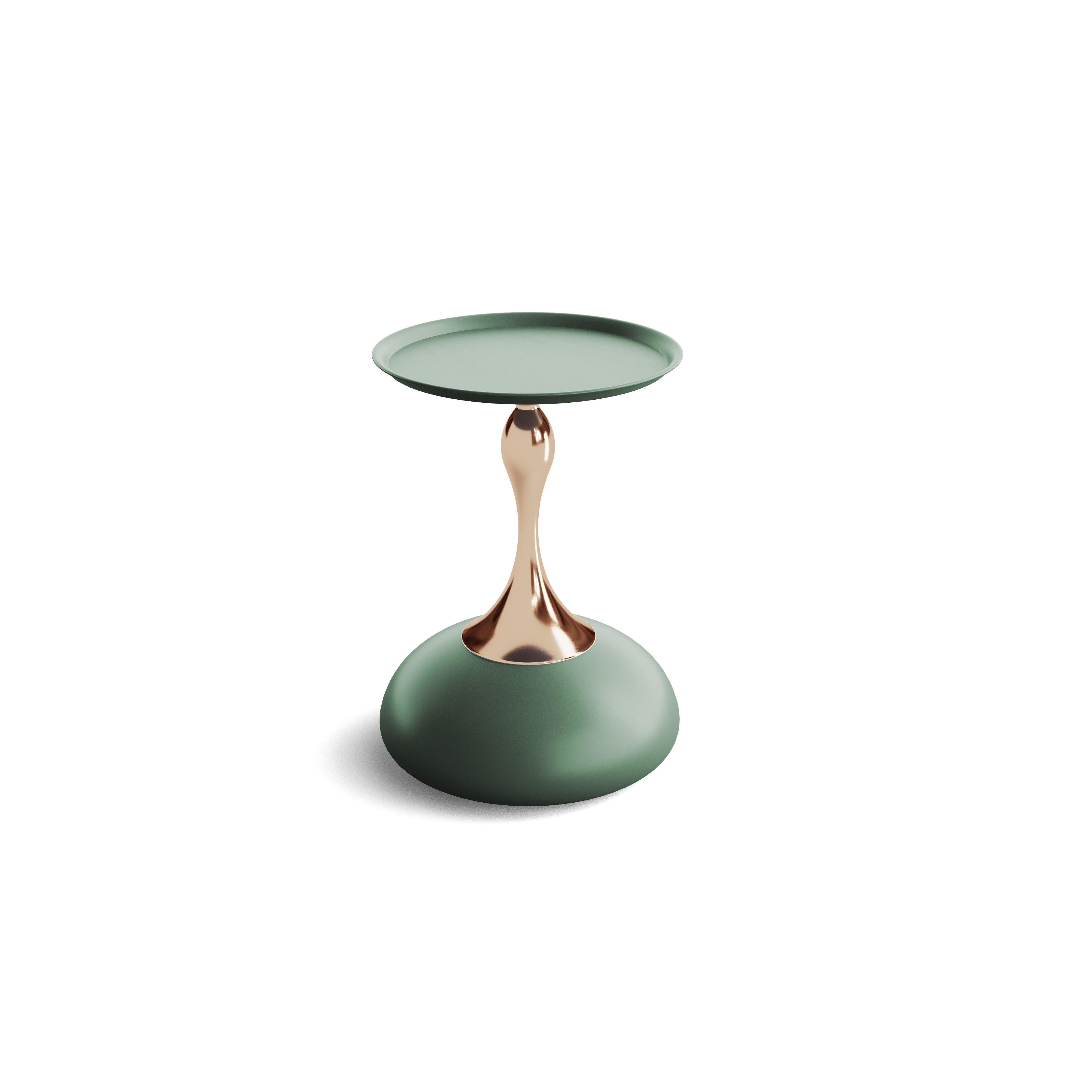 Luxury Design Iron End Table, Minimalist Round Side Table For Small Space - Green