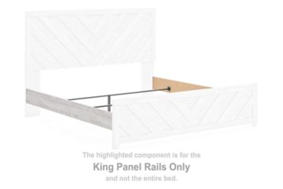 Whitewash king panel rails with slatted design