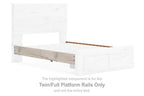 Light natural twin/full platform bed rails, highlighted side support with brackets