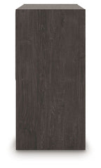 Dark wood finish cube organizer panel with straight top edge