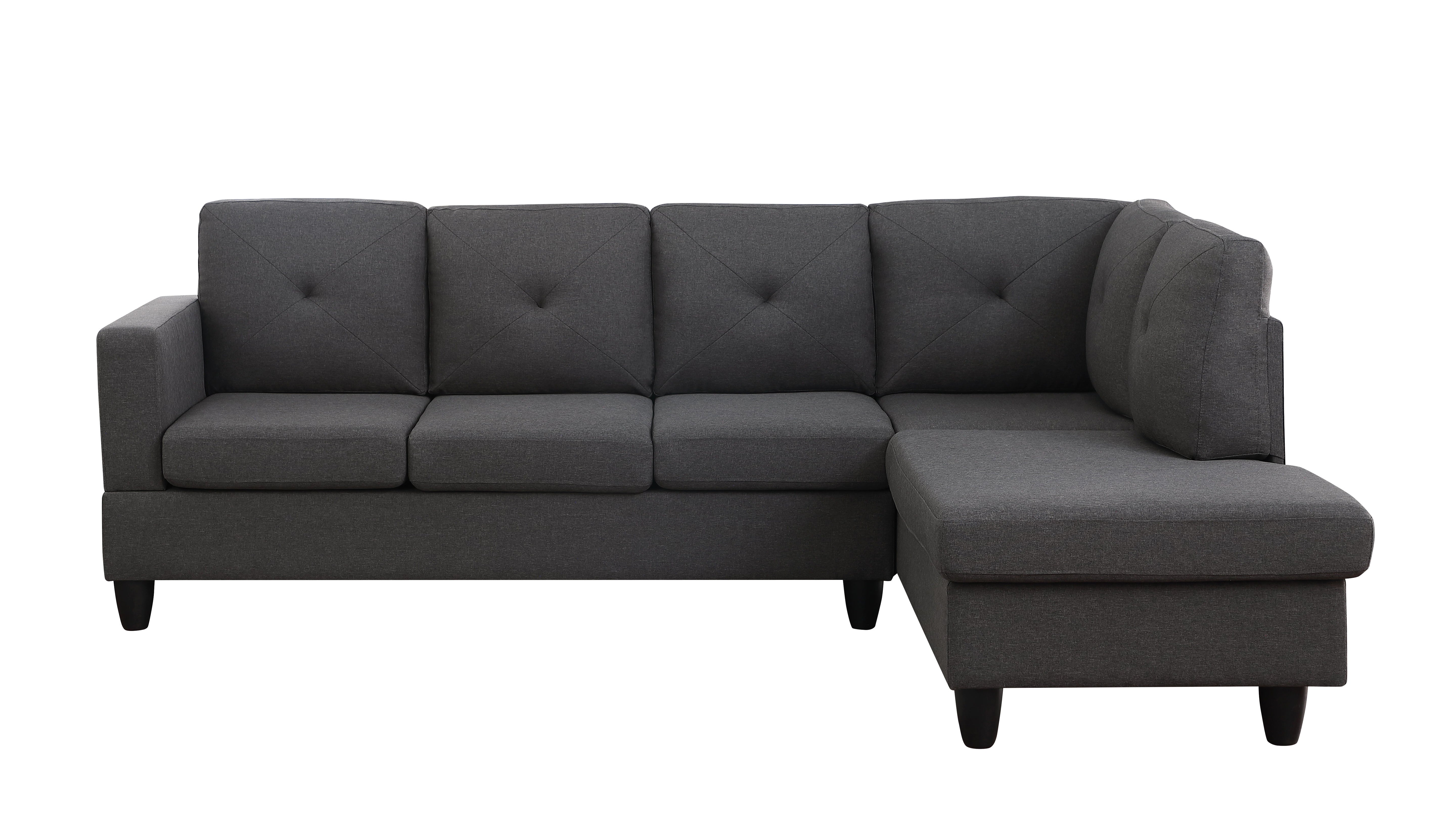 Santiago - Linen Sectional Sofa With Right Facing Chaise