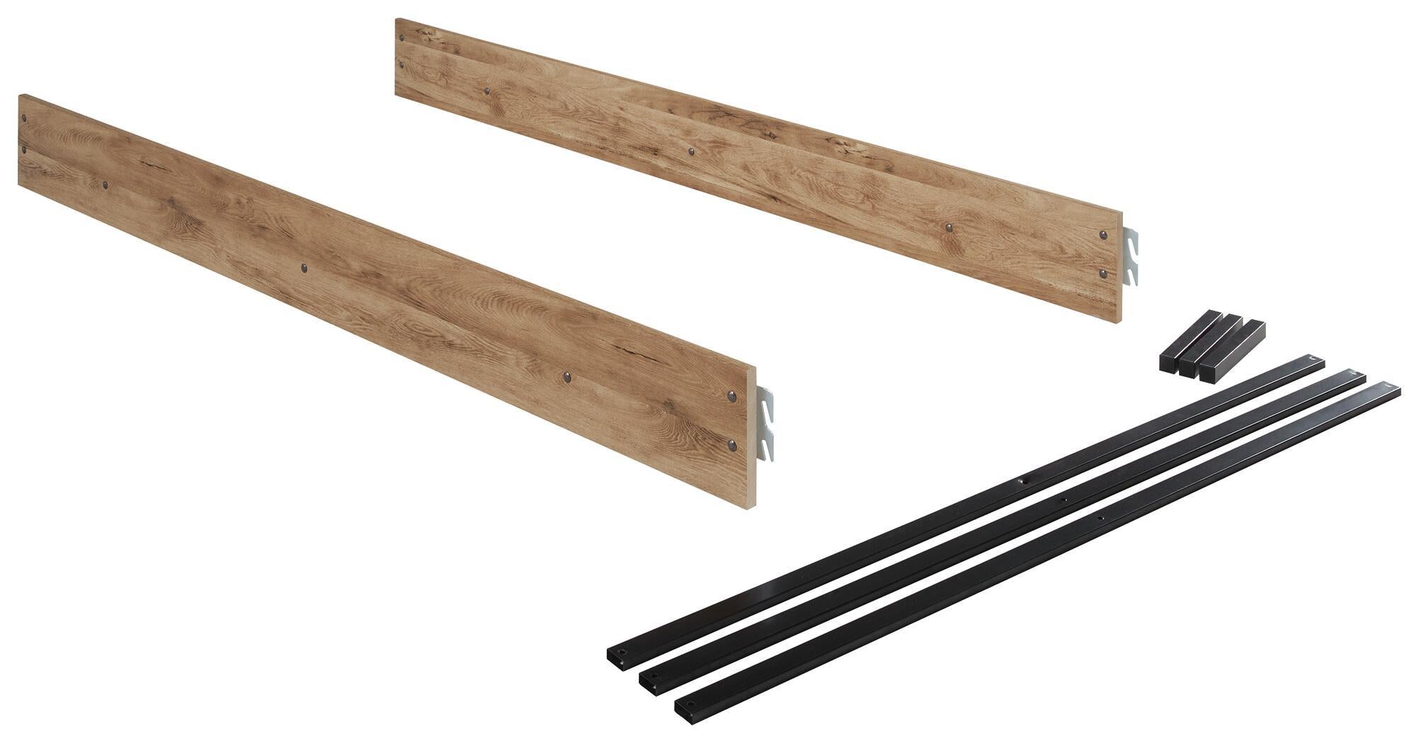Tan full panel rails with black mounting hardware and metal slats