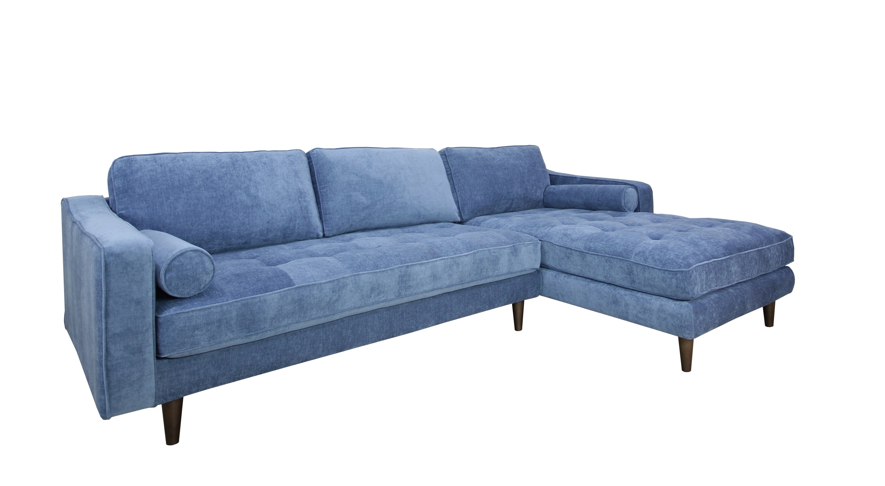 Plush Denim Blue Anders Sectional - Right Arm