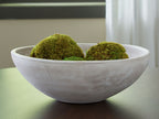 Meadie bowl, white ceramic with green moss balls