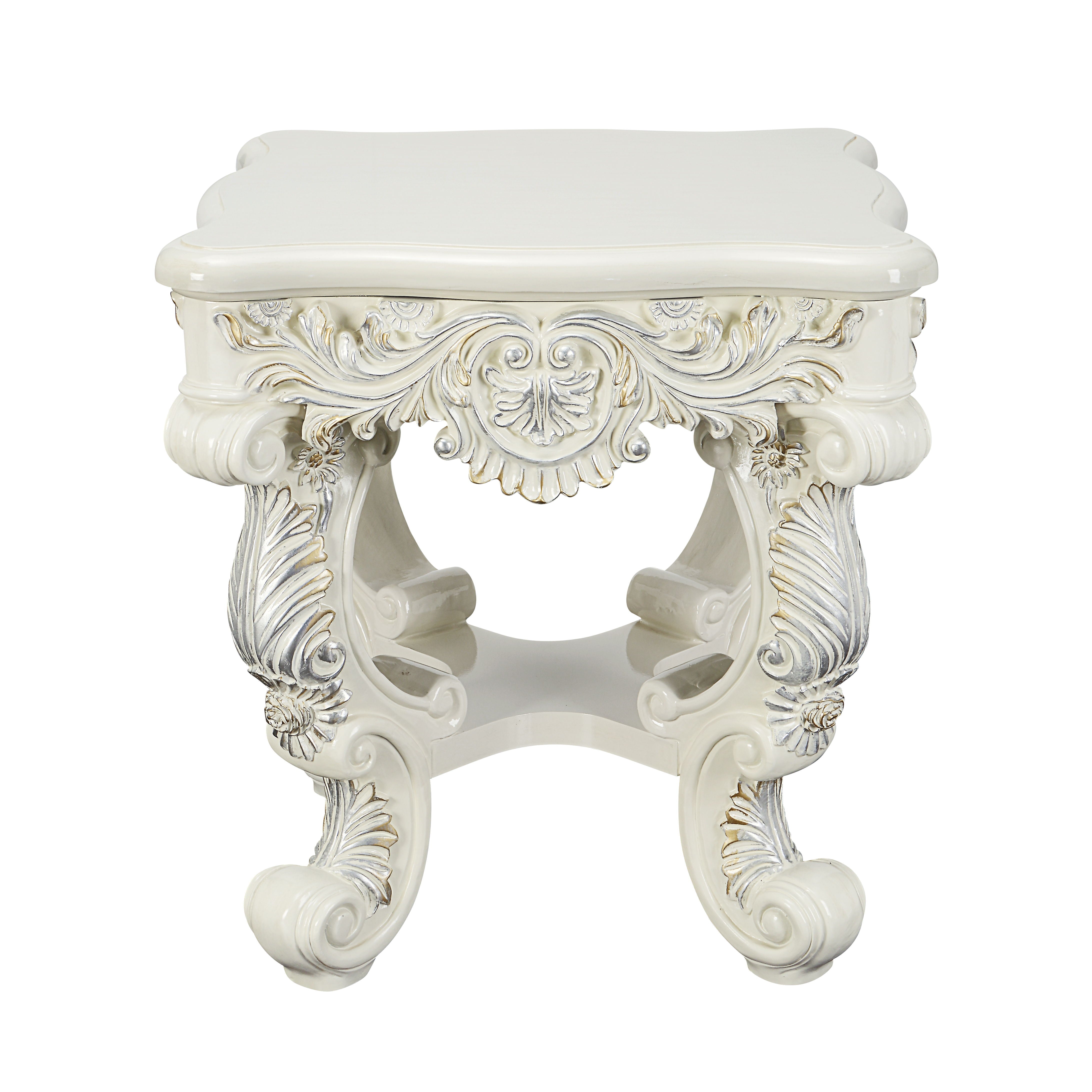 Acme Adara End Table Antique White Finish