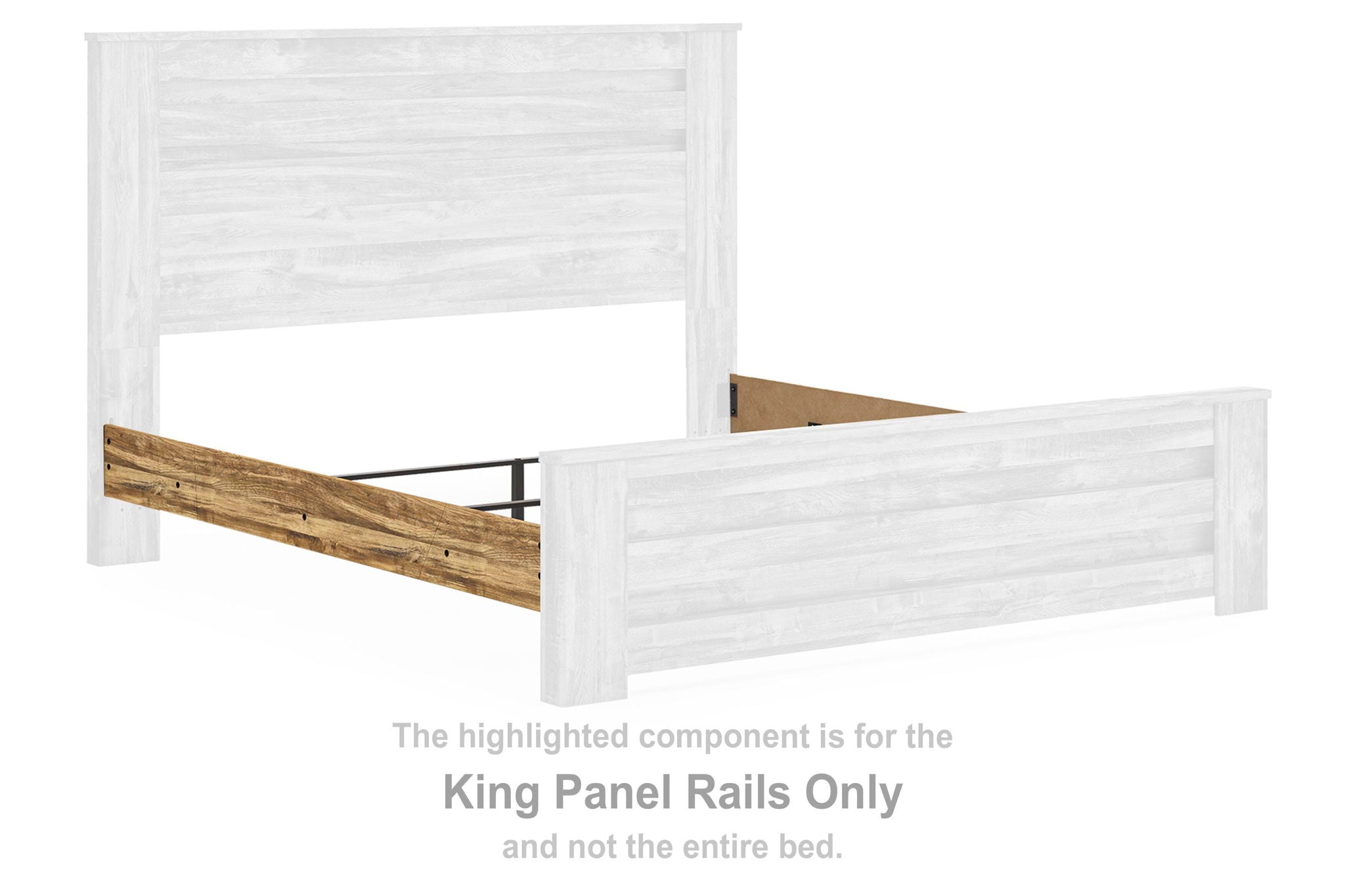 Brown panel rails with white panels and wooden support beam