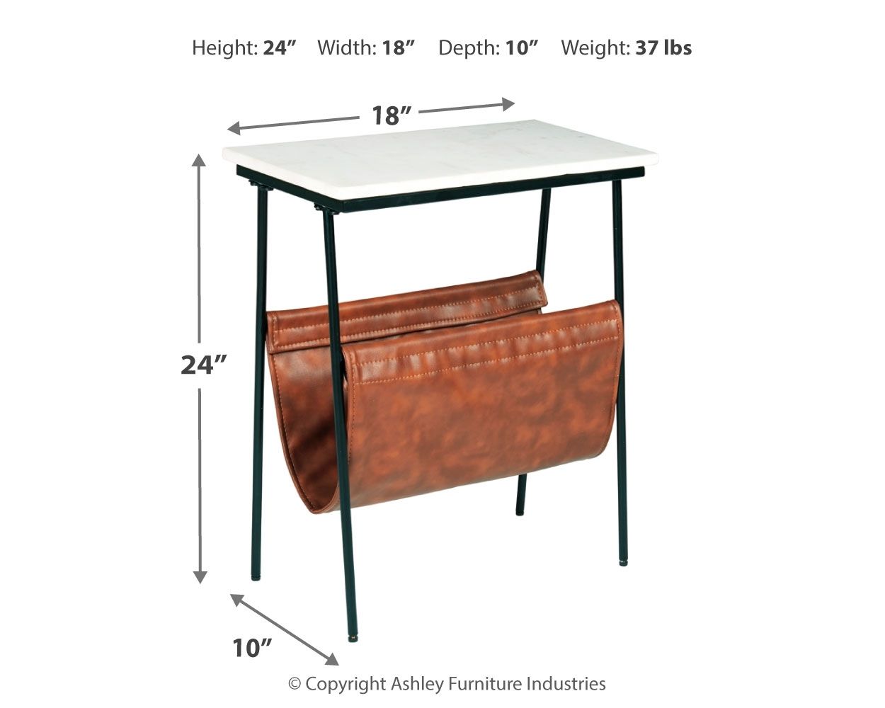 Etanbury - Brown / Black / White - Accent Table