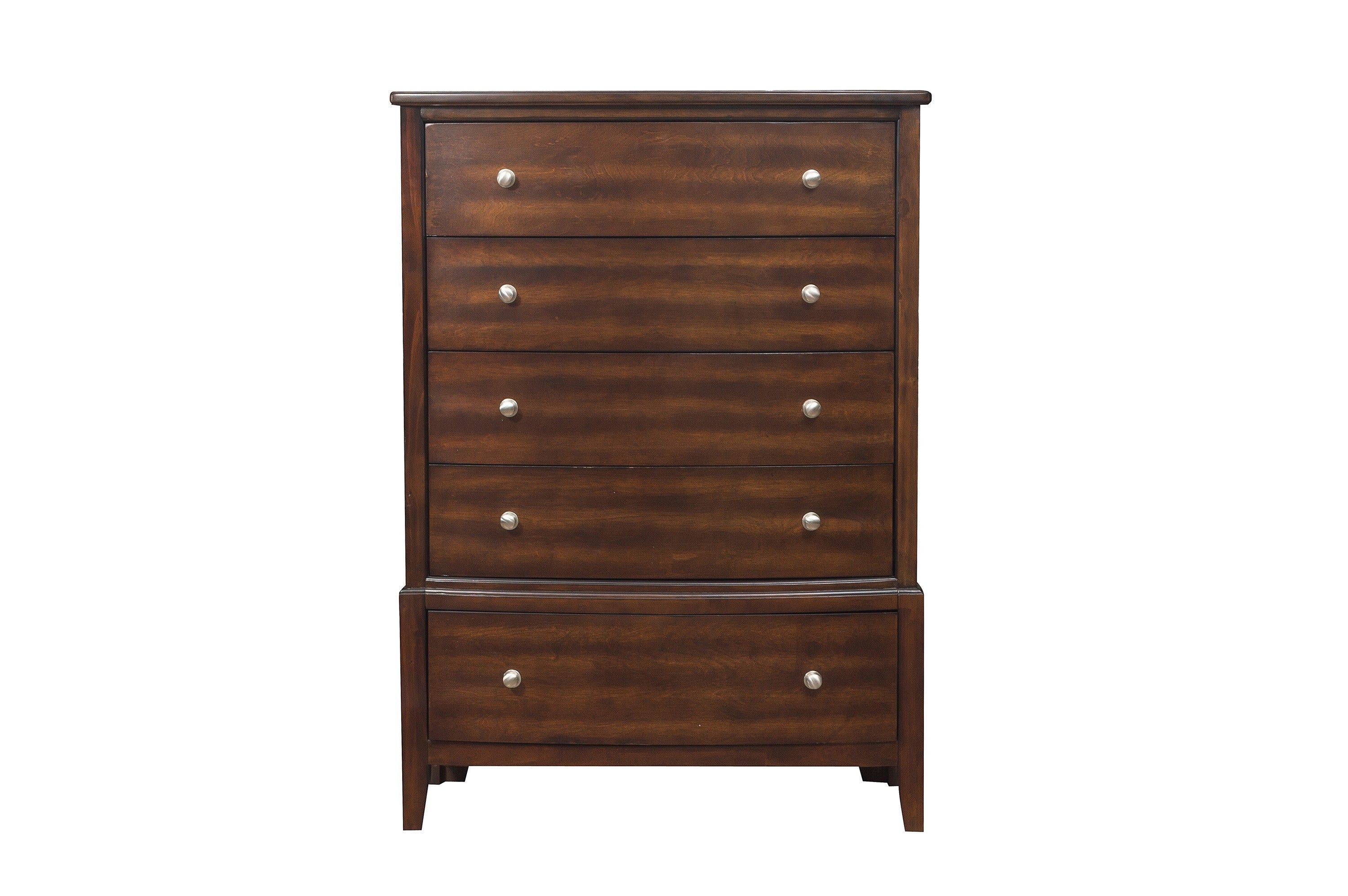 Dark Cherry Transitional 5-Drawer Chest - Bedroom Furniture