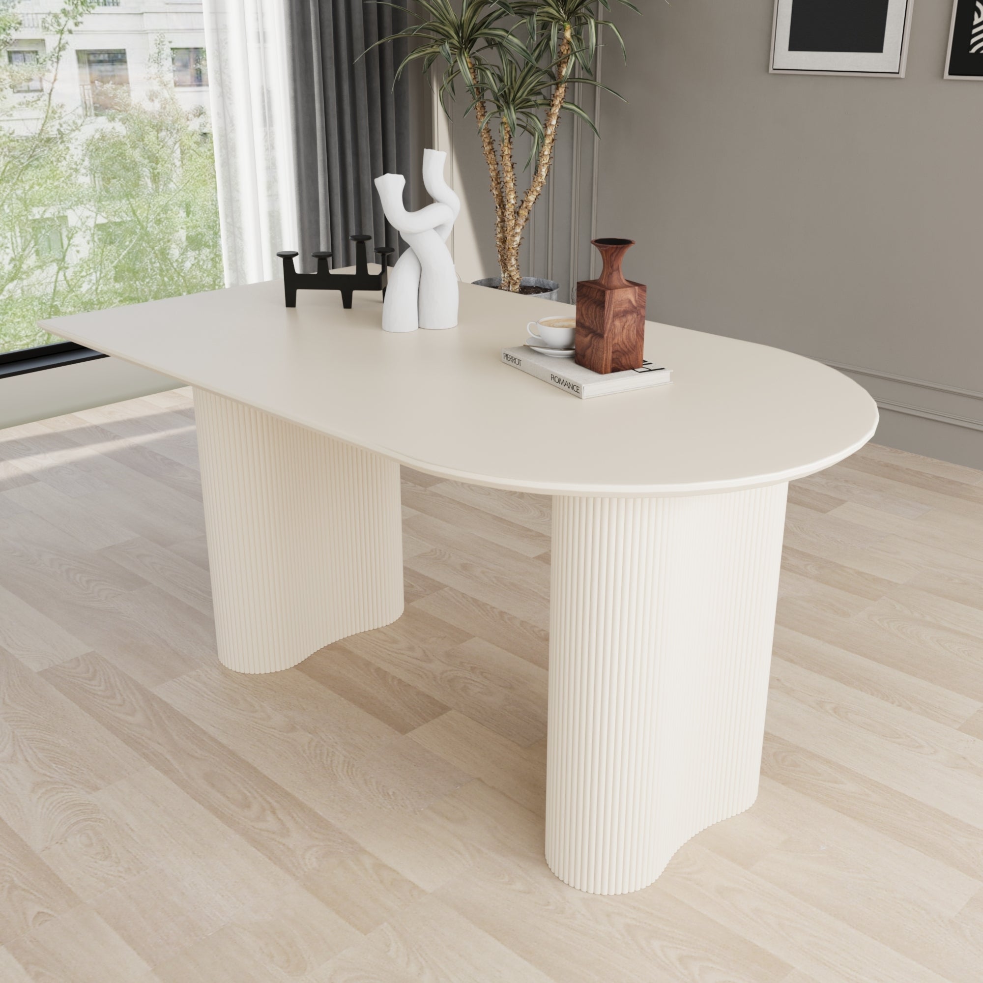 Medieval Modern Cream Dining Set (6 Chairs)