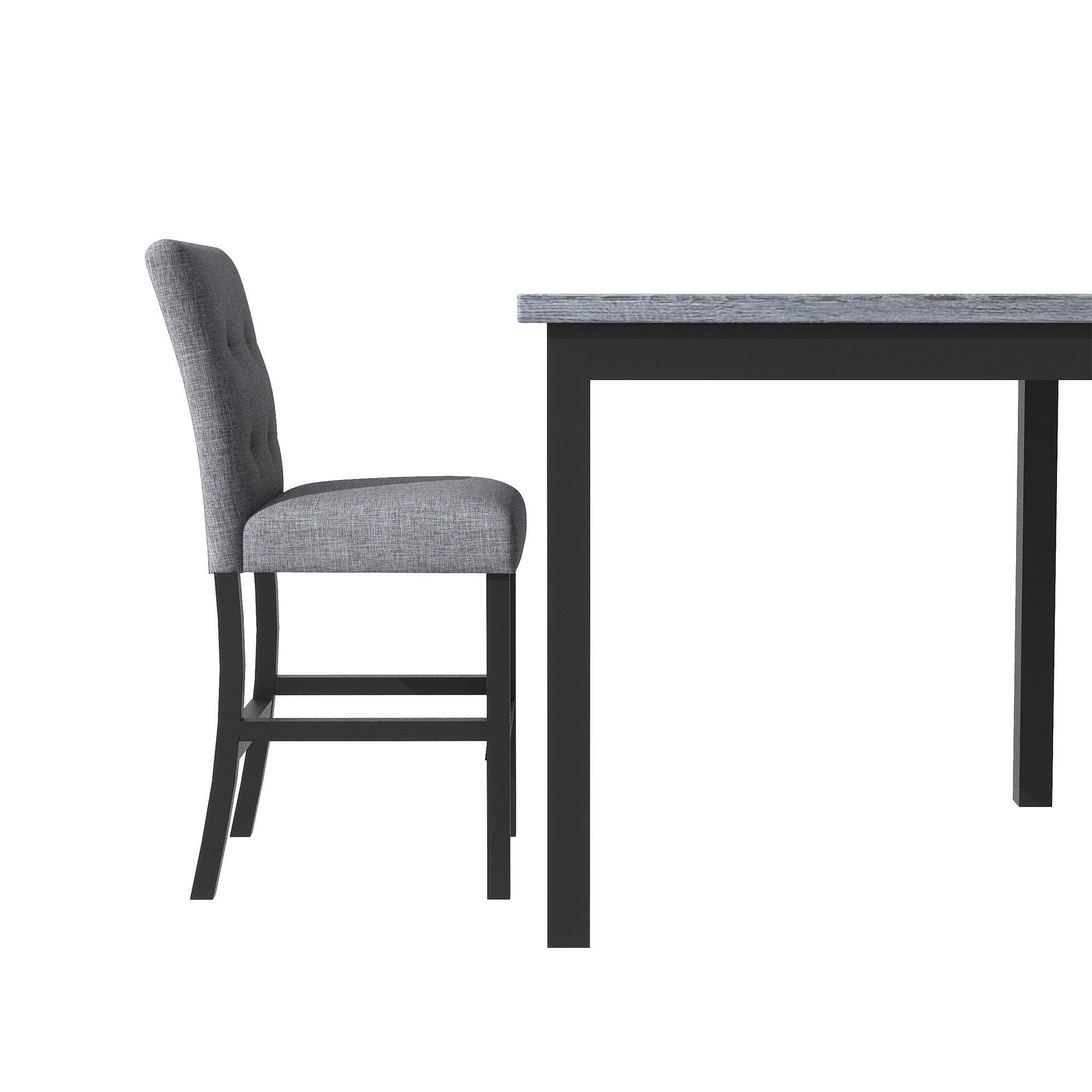 5-Piece Counter Height Dining Set, Black