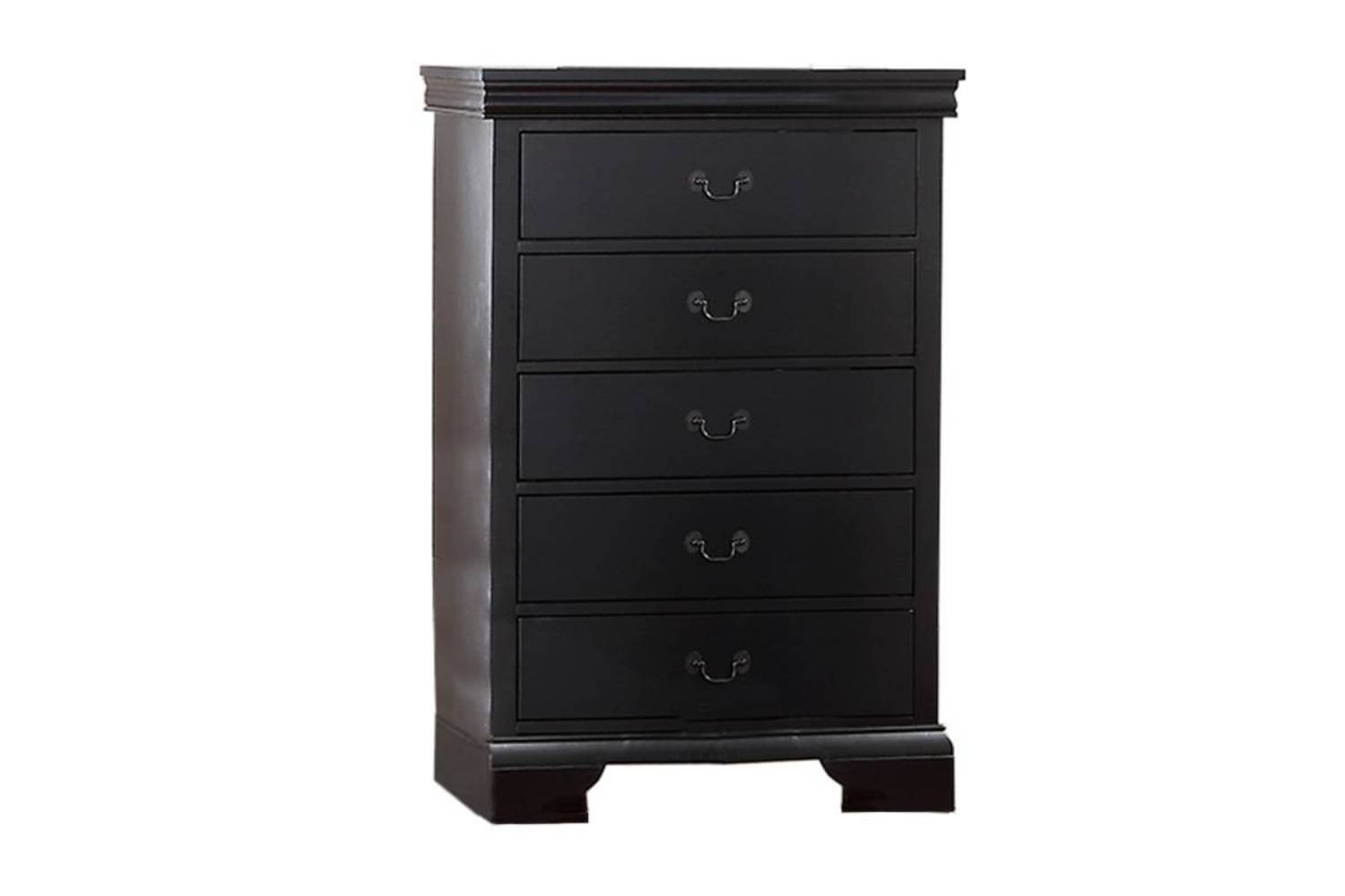 Elegant Black Plywood Tall Bedroom Chest of Drawers Furniture