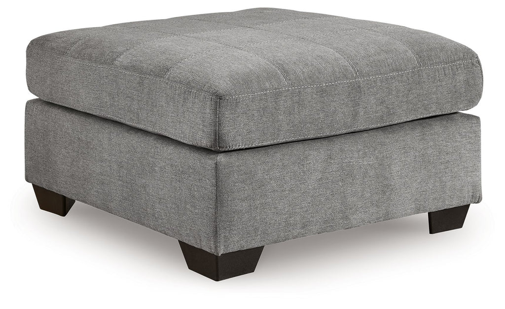 Oversized accent ottoman with dark gray square top and solid fabric sides