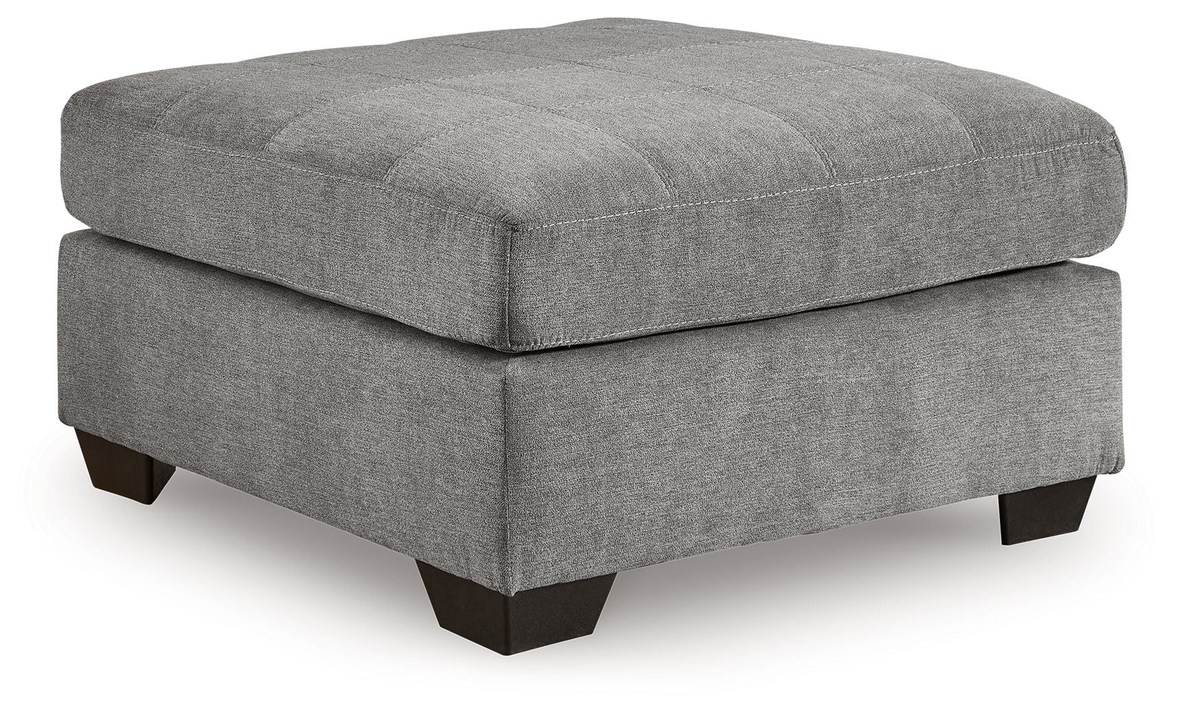 Oversized accent ottoman with dark gray square top and solid fabric sides
