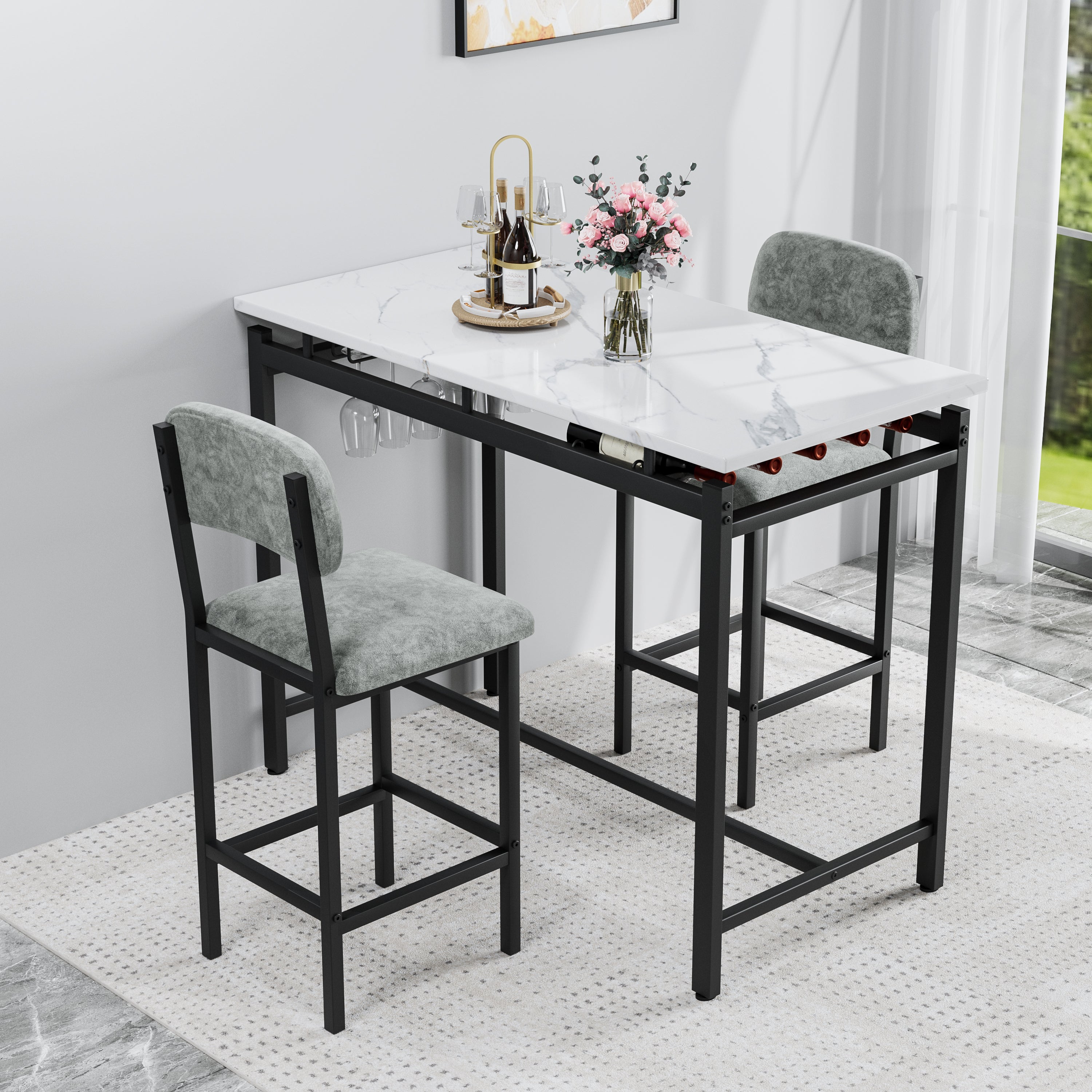 3 Piece Dining Table Set for Small Spaces