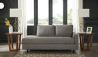 Graphite gray corner chaise sofa with two back cushions and track arms