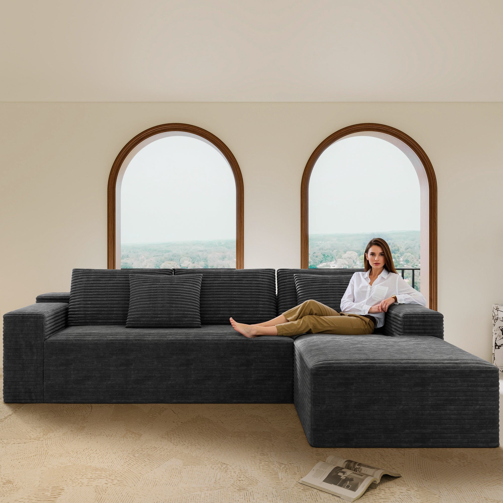 Cloud Sectional Sofa: L-Shape Chaise, Modern Modular Couch