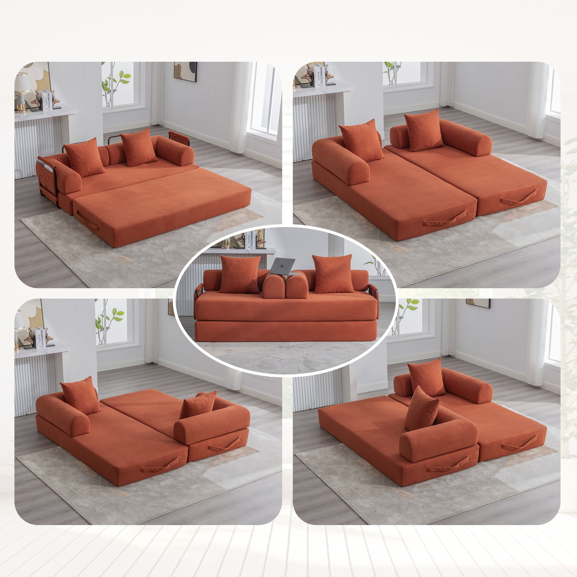 Compressible Sofa, Metal Frame, Modern Design, Small Spaces