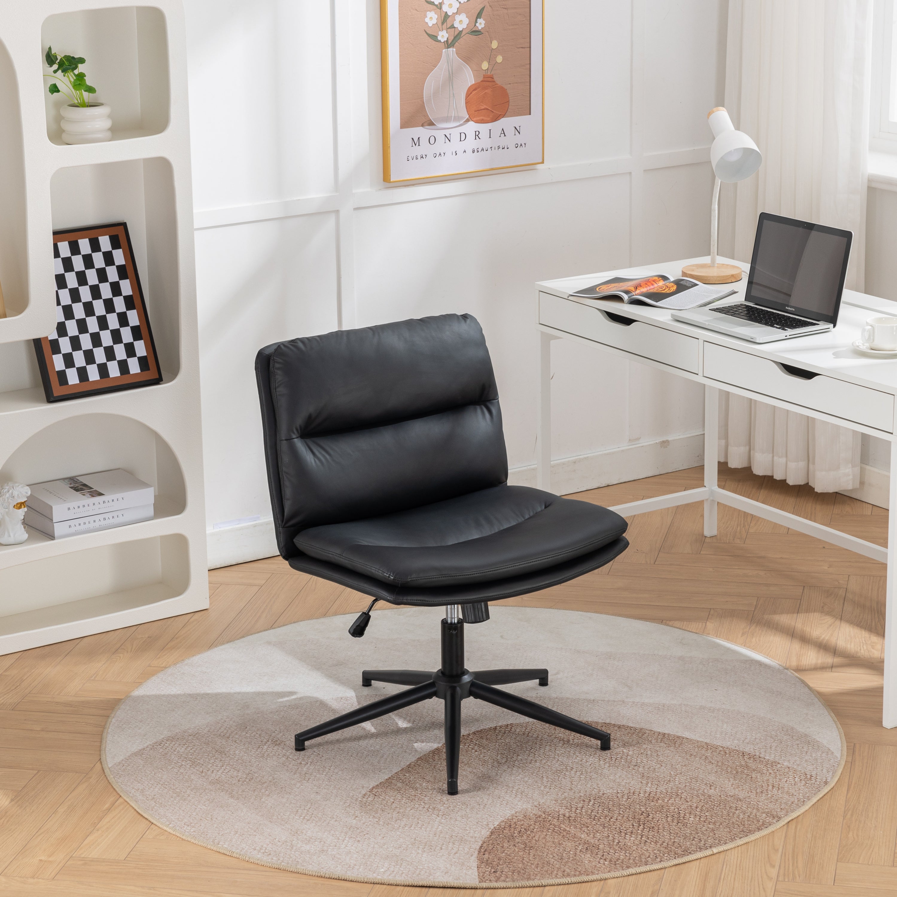 Bizerte Adjustable Swivel Criss-Cross Chair- Black