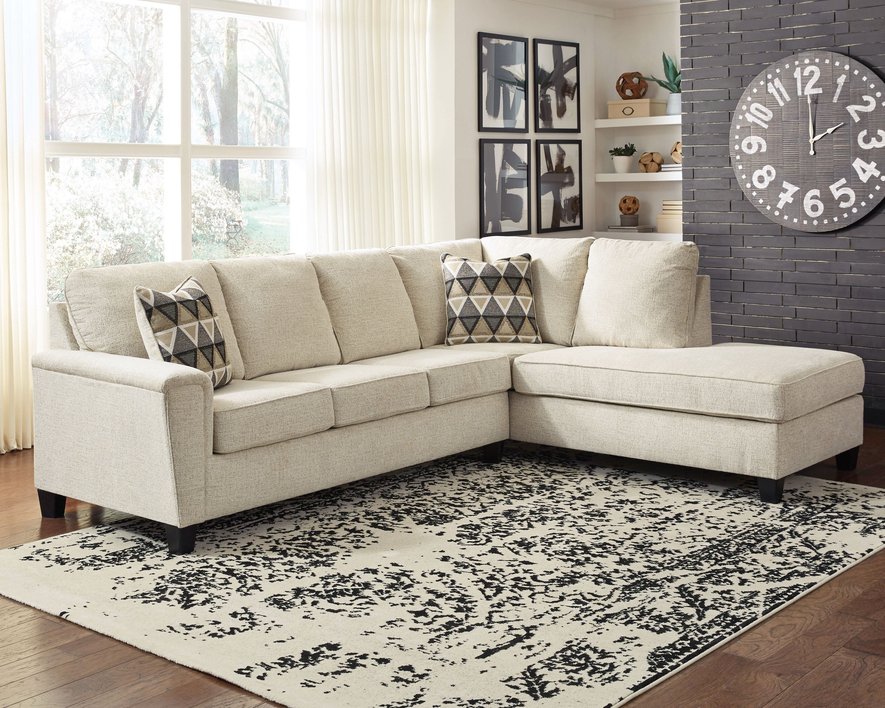 Abinger 2-Piece L Shaped Sectional with Chaise-Stationary Sectionals-American Furniture Outlet