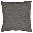 Striped throw pillow cover in dark and off-white fabric, square shape