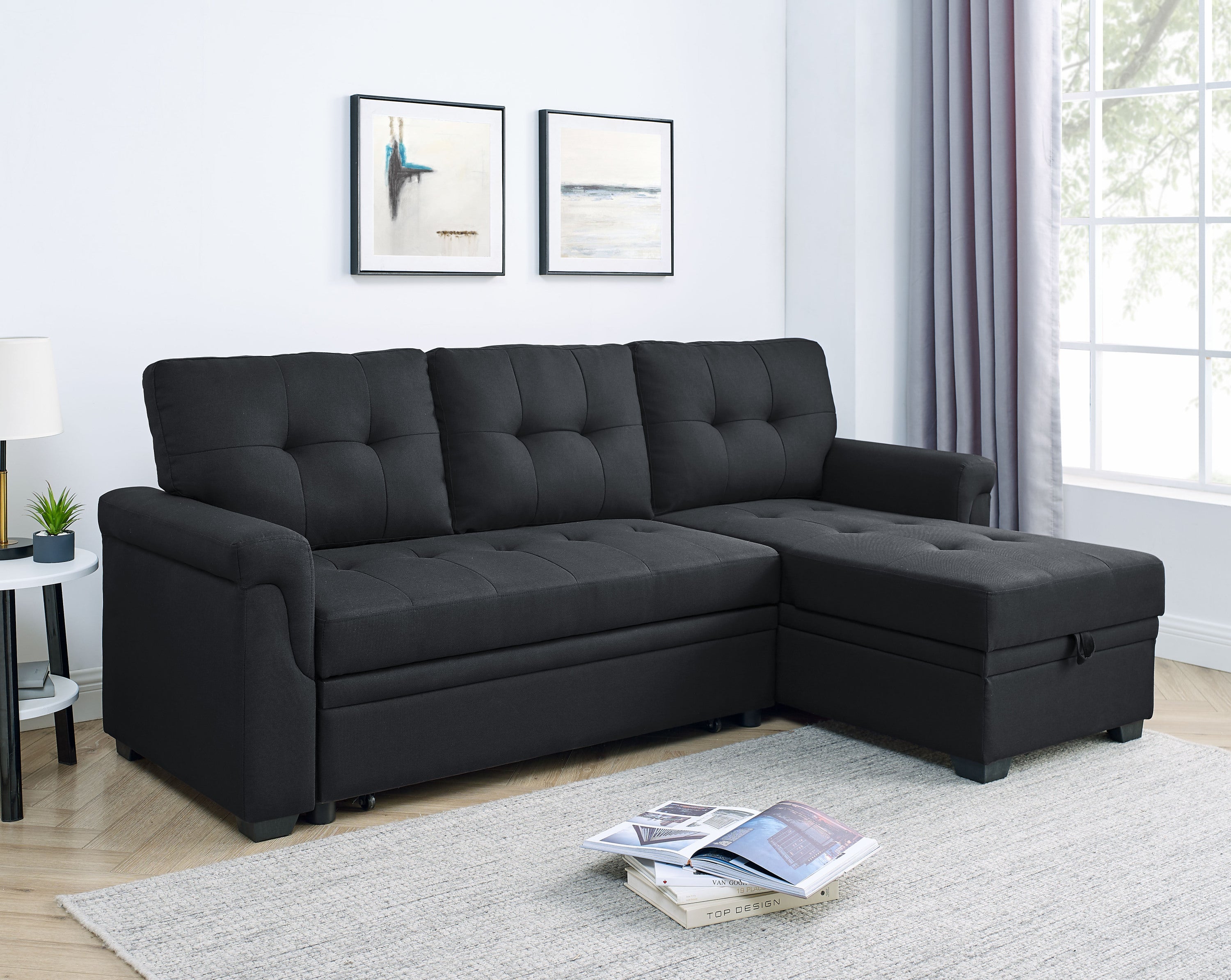 86'' Upholstered Pull-Out Sofa Bed
