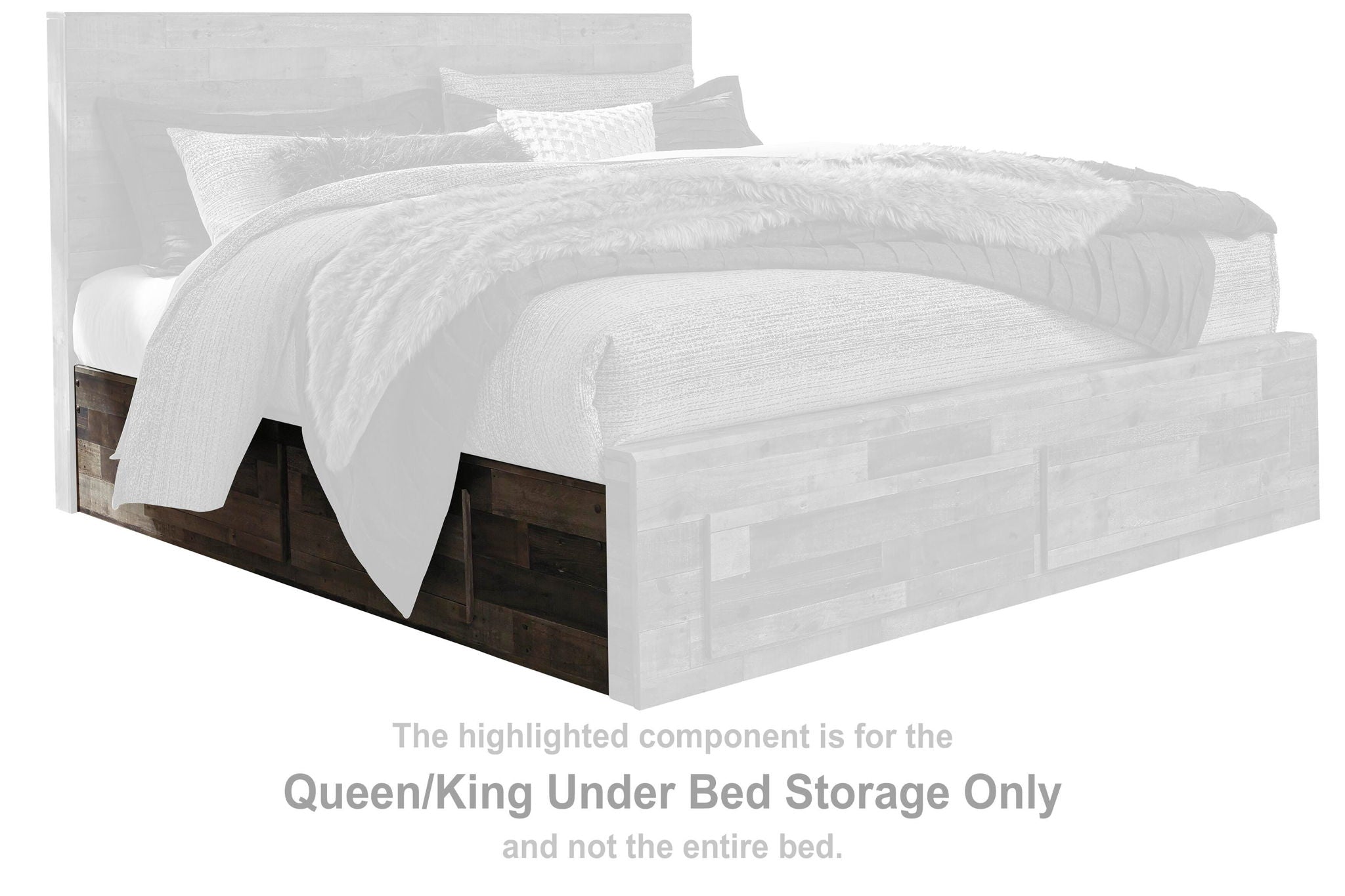 Under-bed storage drawers for Queen/King beds, multi gray with open front