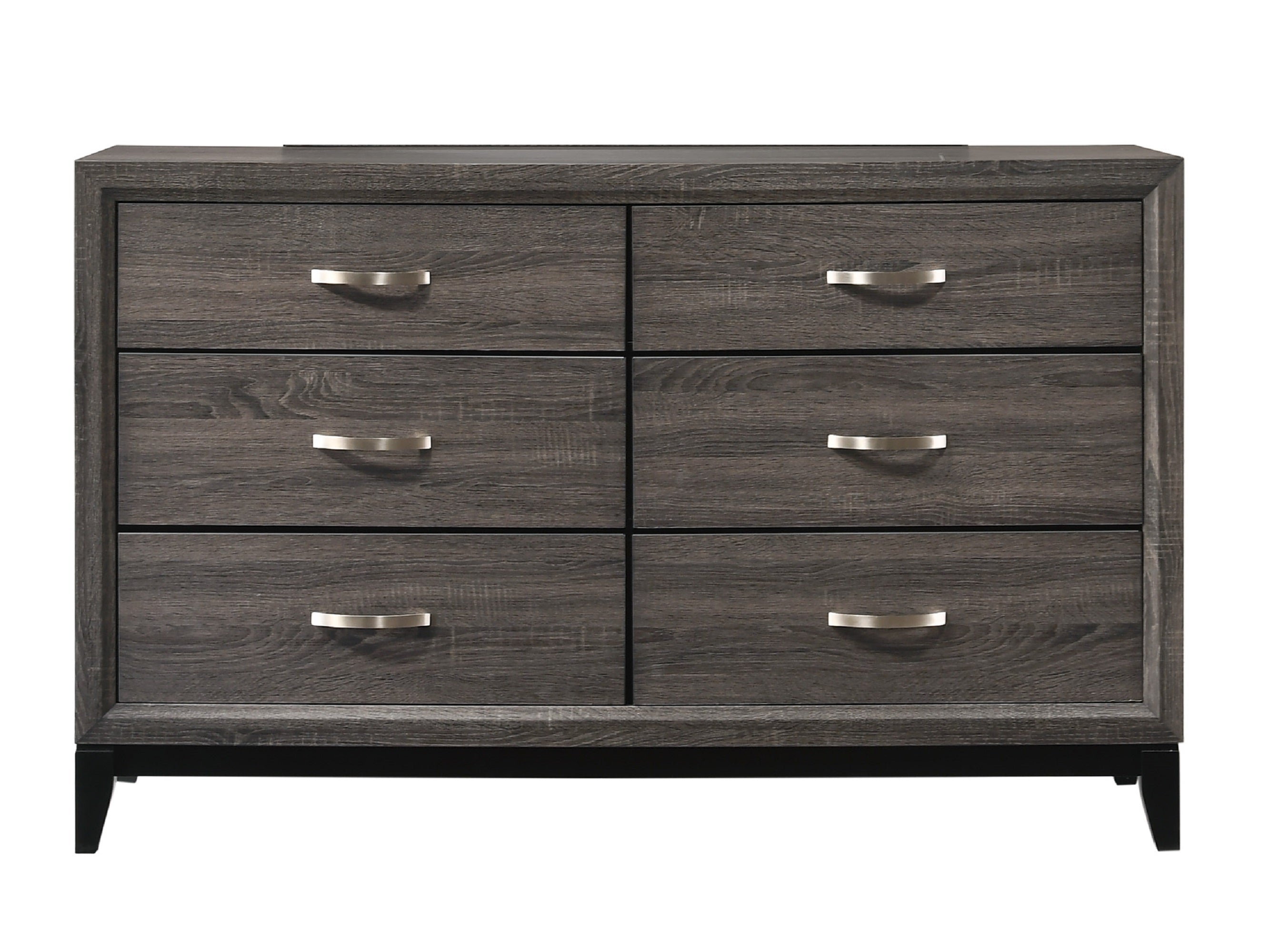 Contemporary Gray 6-Drawer Wood Bedroom Dresser