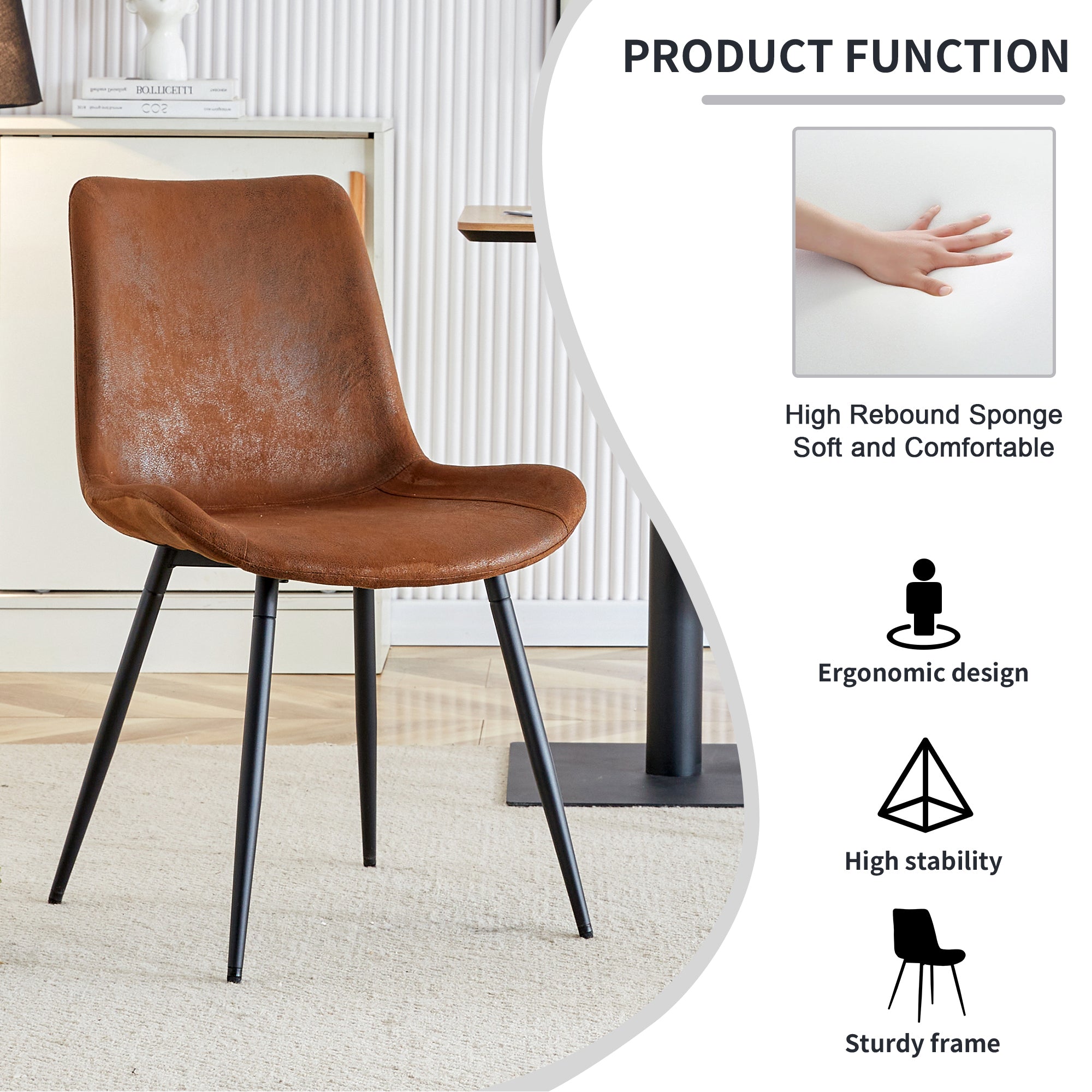 Modern Circular Dining Table & 4 Chairs Set | CT-403