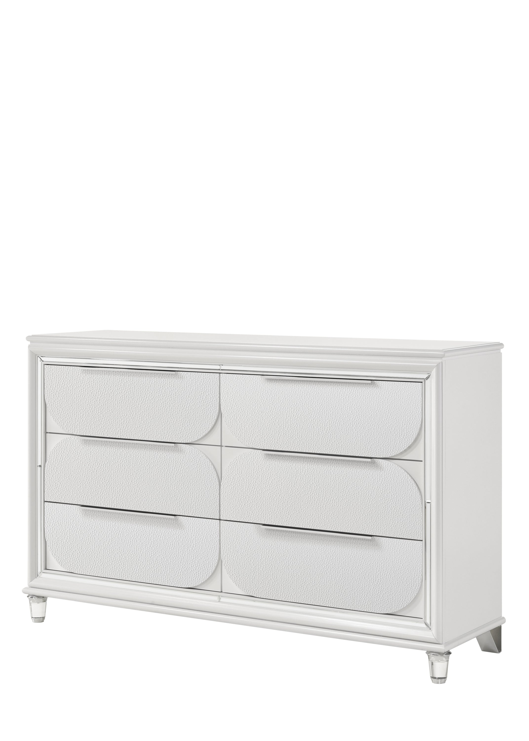 Tarian Pearl White Dresser - Elegant Bedroom Chest Storage
