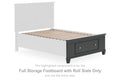 Lanolee - Full Storage Footboard With Roll Slats - Black
