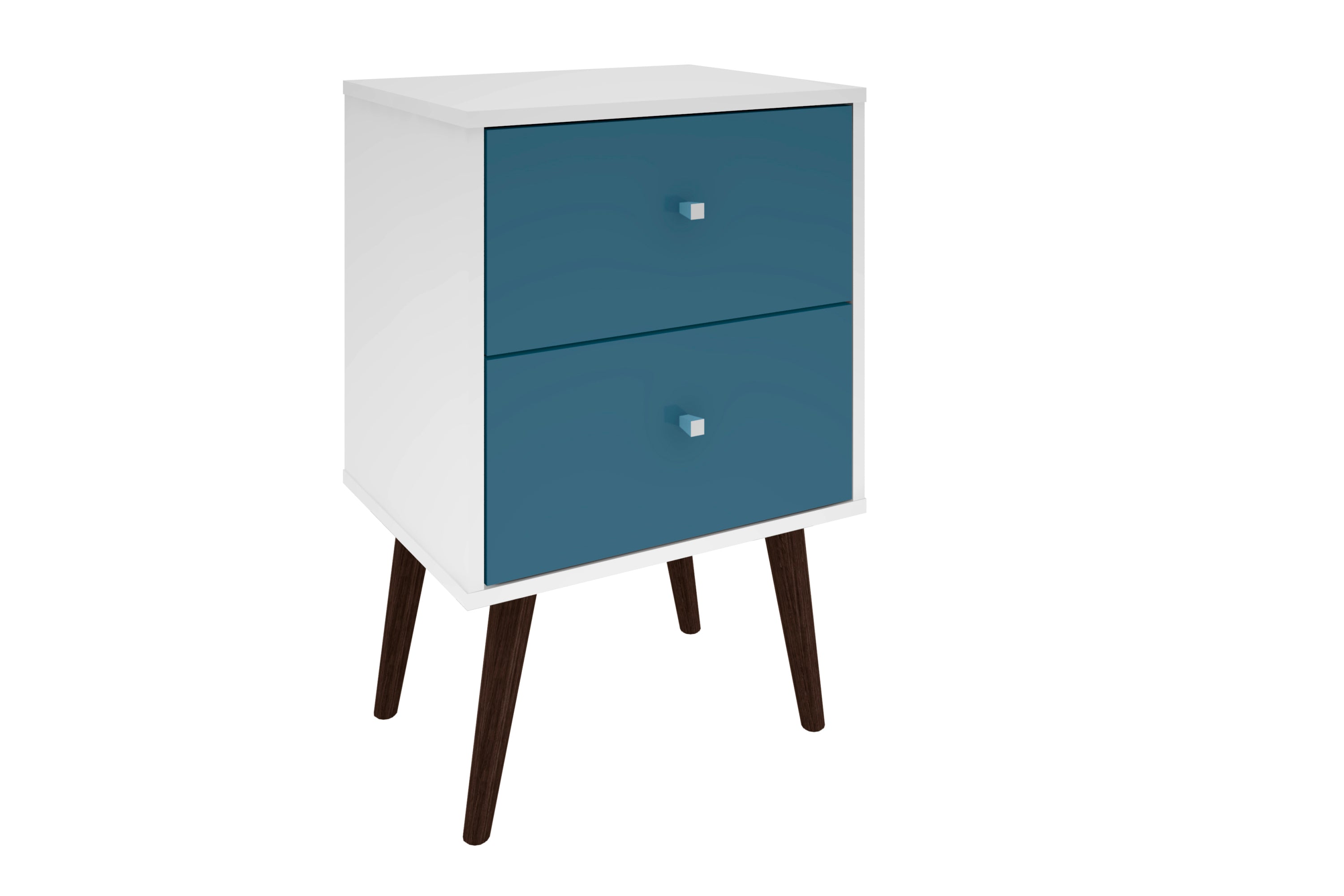 Liberty 18in Aqua Blue & White 2-Drawer Nightstand
