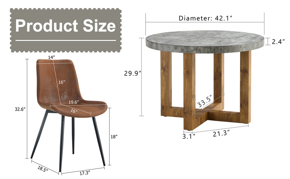 Modern Circular Dining Table & 4 Chairs Set | CT-403