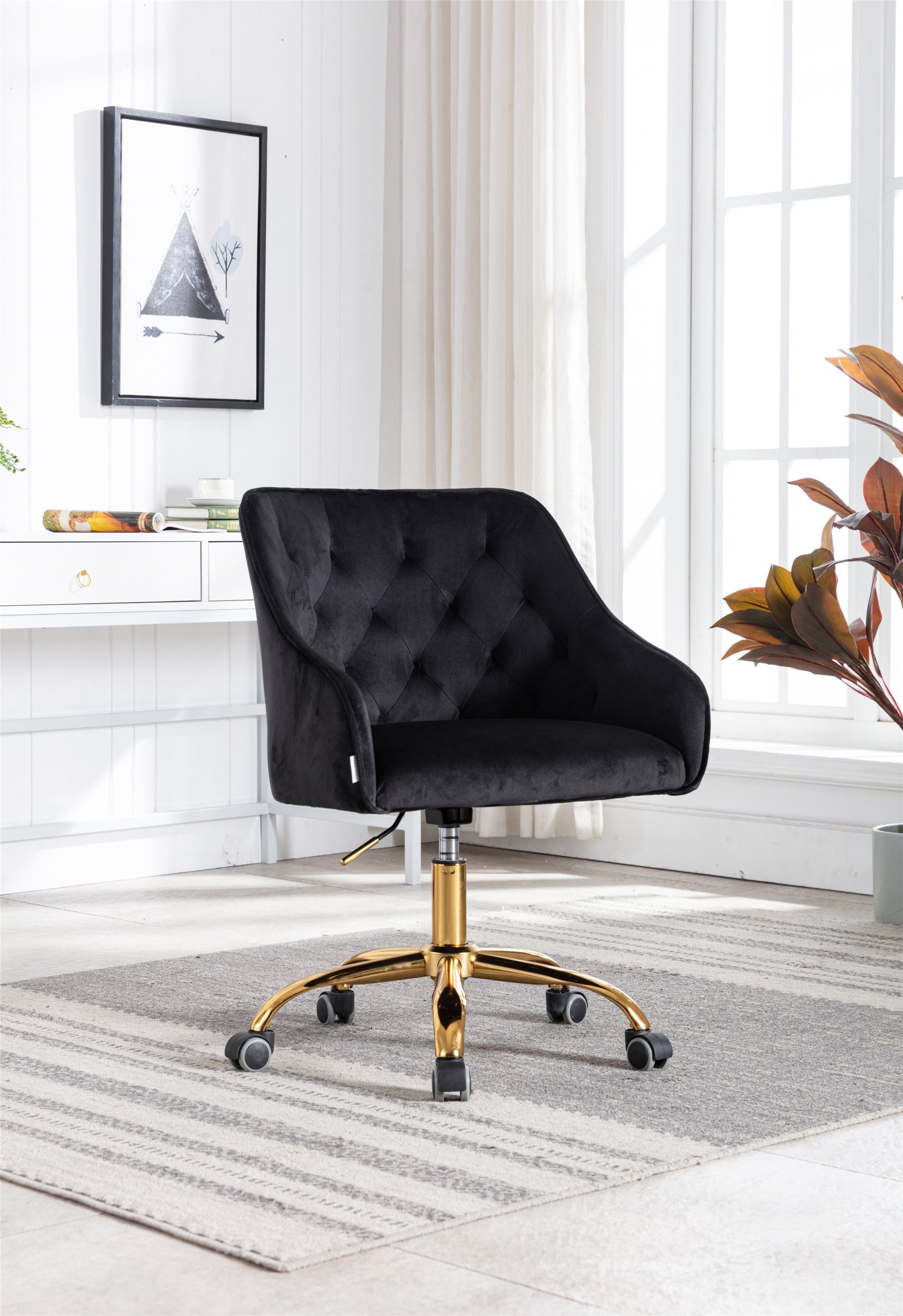 Velvet Swivel Home Office Desk Chair