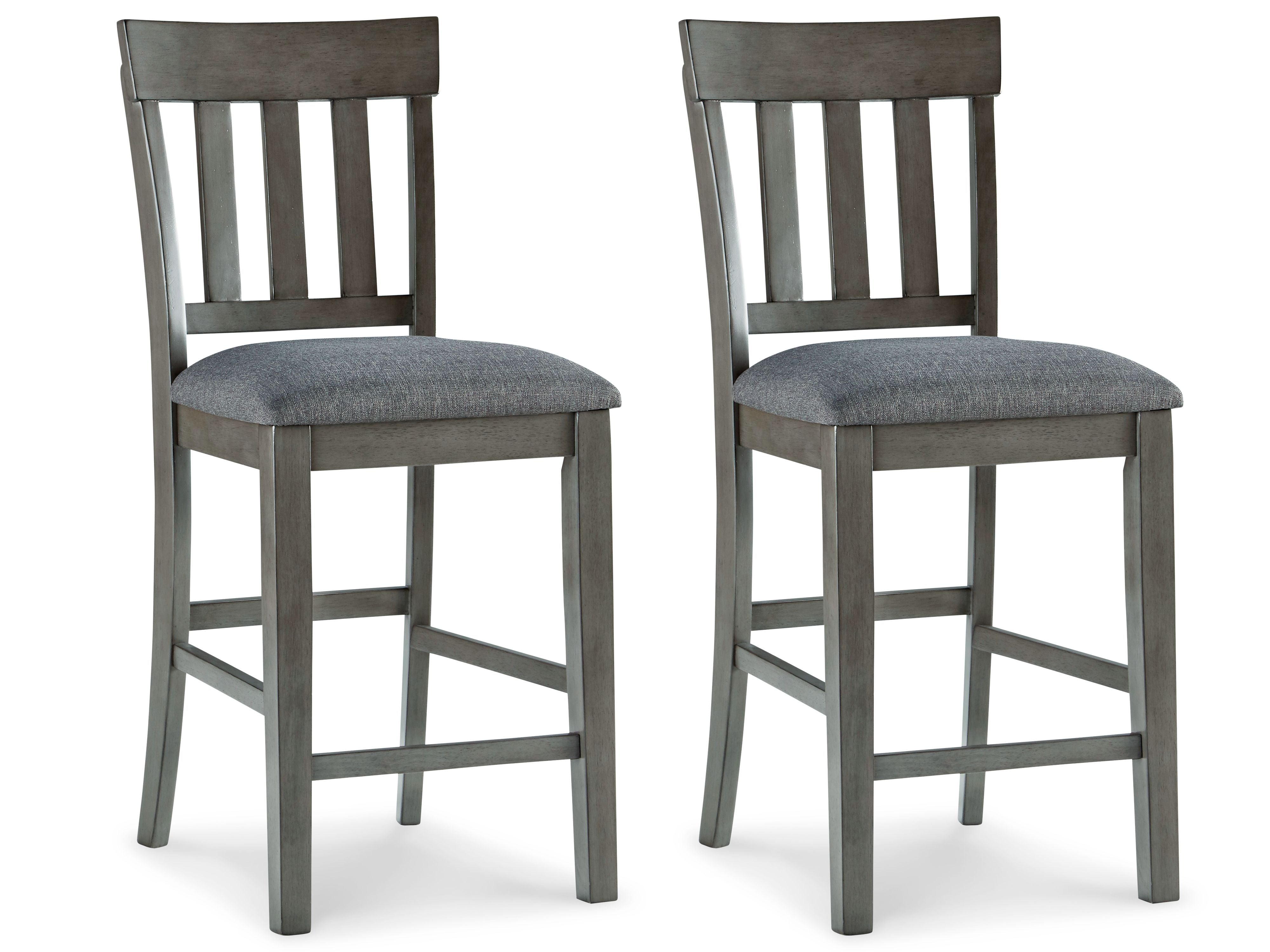 Hallanden Black & Gray Two-Tone Upholstered Barstool (Set of 2) - Padded Backrest